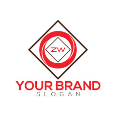 Creative monogram ZW letter logo design for company branding