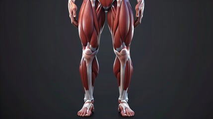 Human Muscular System: Leg Muscles, Tensor Fasciae Latae - obrazy, fototapety, plakaty