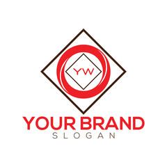 Creative monogram YW letter logo design for company branding