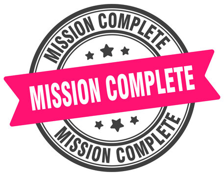 mission complete stamp. mission complete label on transparent background. round sign