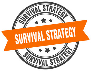 Fototapeta premium survival strategy stamp. survival strategy label on transparent background. round sign