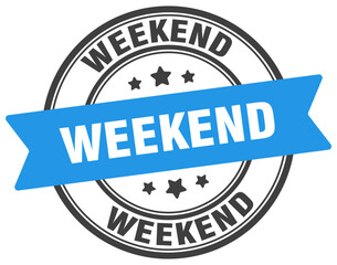 weekend stamp. weekend label on transparent background. round sign