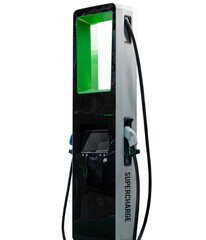 Charging station isolated, front view of ev car charging station