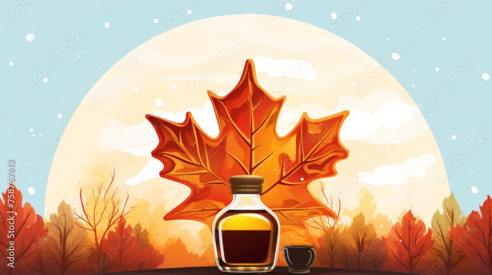 Aufkleber Generative AI nteractive online guide explaining the health benefits of pure maple syrup