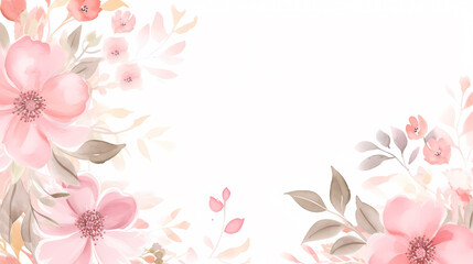 Fototapeta premium Painting watercolor floral background illustration floral nature