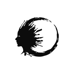 abstract woman paint splash vector illustration