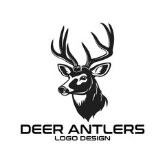 Deer Antlers Vector Logo Design