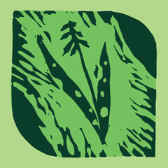 Botanical illustration, herbal emblem. Vector orchis militaris drawing. Linoleum print texture. Orchid logo design. Medicinal plants symbol design. Engraved healing herb icon. - 758770060