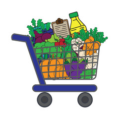Flat style vector illustration supermarket grocery store food creative icon.