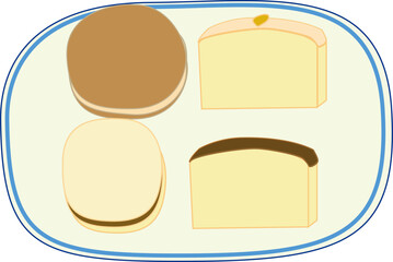 焼き菓子４種盛り合わせプレートのイラスト