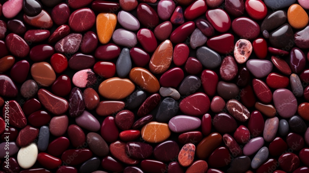 Poster generative ai red turned stones create a beautiful background