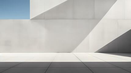 Abstract white painted concrete structure building