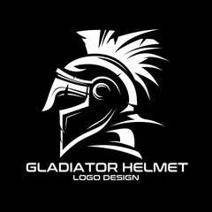 Gladiator Helmet Vector Logo Design