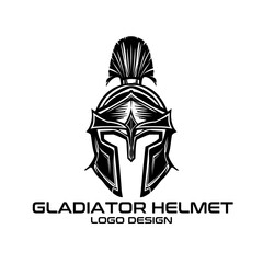 Gladiator Helmet Vector Logo Design