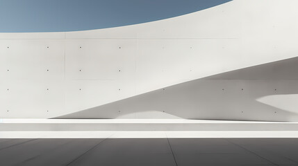 Abstract white painted concrete structure building