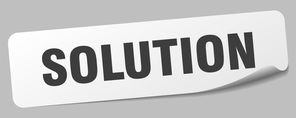 solution sticker. solution label