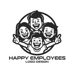 Happy Employees Vector Logo Design