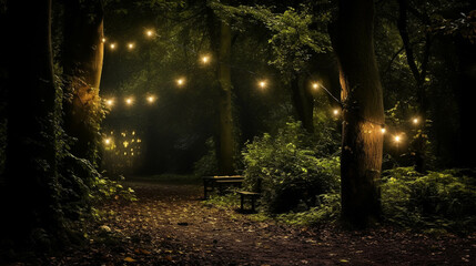 Obraz premium night in the forest high definition(hd) photographic creative image 