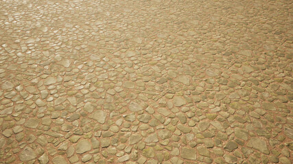 Concept or conceptual solid beige background of forest stone texture floor as a modern pattern layout. A 3d illustration metaphor for construction, architecture, urban and interior design