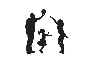 Father and daughter Silhouette, Father and Son Silhouette, Father Son and daughter Silhouette, father son and daughter silhouette tattoo.