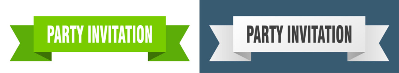 party invitation ribbon. party invitation isolated paper sign. banner