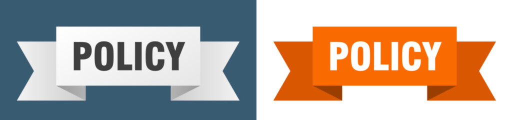 policy ribbon. policy isolated paper sign. banner