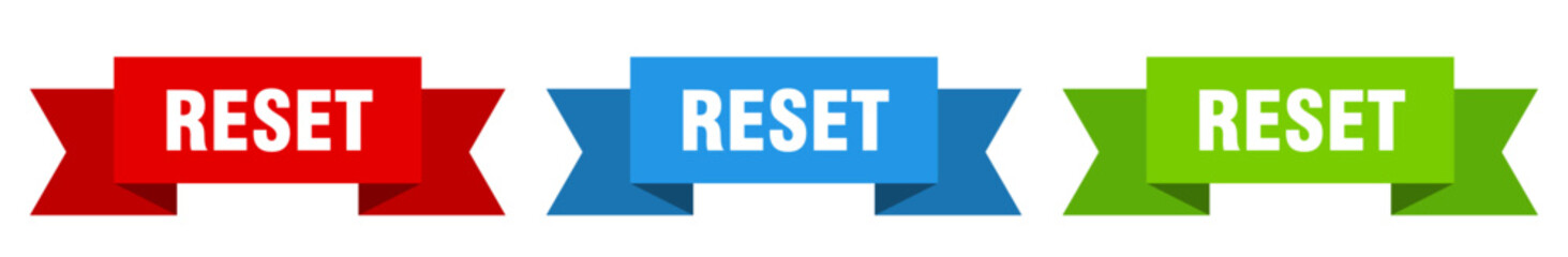 reset ribbon. reset isolated paper sign. banner