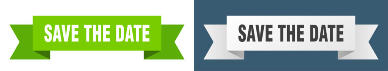 save the date ribbon. save the date isolated paper sign. banner