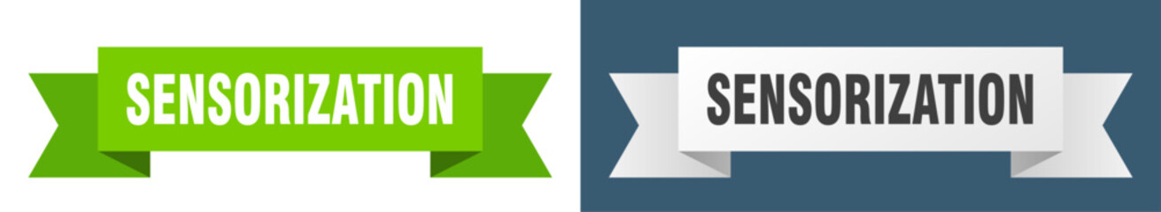 sensorization ribbon. sensorization isolated paper sign. banner