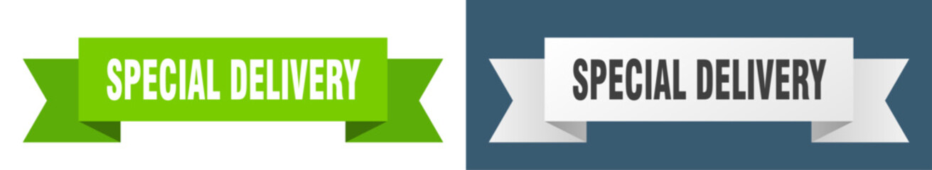 special delivery ribbon. special delivery isolated paper sign. banner