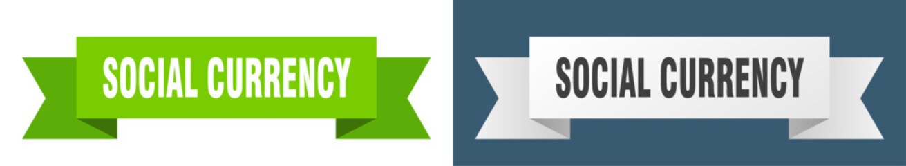 social currency ribbon. social currency isolated paper sign. banner