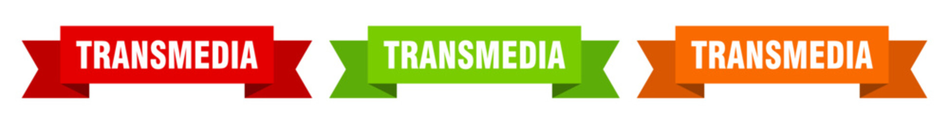Fototapeta premium transmedia ribbon. transmedia isolated paper sign. banner