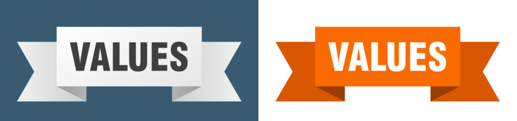 values ribbon. values isolated paper sign. banner