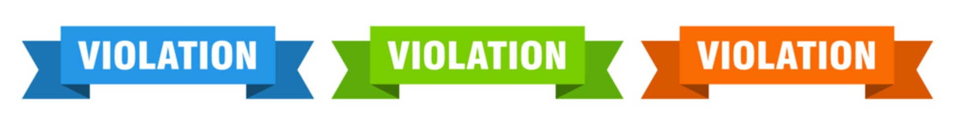 violation ribbon. violation isolated paper sign. banner