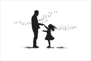 Father and daughter Silhouette, Father and Son Silhouette, Father Son and daughter Silhouette, father son and daughter silhouette tattoo.