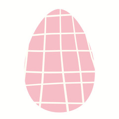 Easter Egg with Pattern Isolated on White background. Vector illustration in flat style for greeting card, invitation template, poster, background.