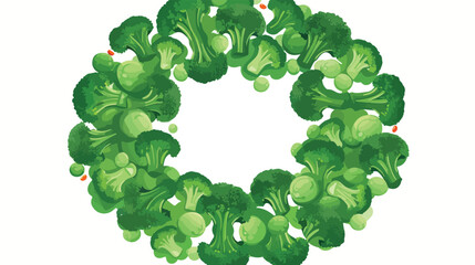 Broccoli circle flat flat vector isolated on white background