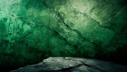 Weathered Elegance: Distressed Green Cracked Wall Slate Texture for Grunge Backdrops"