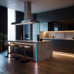 Obraz premium LED-lit Modern Kitchen