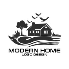 Fototapeta premium Modern Home Vector Logo Design