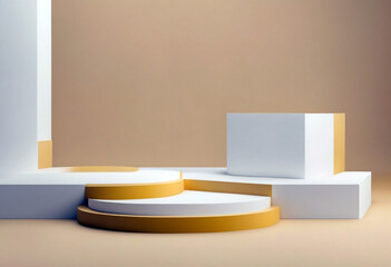 new abstract mockup background for product presentation. White and yellow  