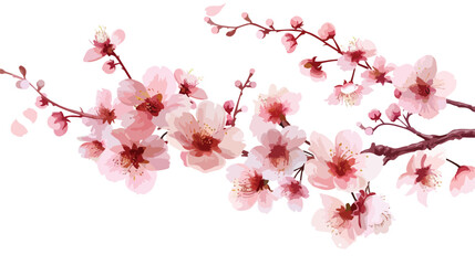 Cherry blossoms and new recruits flat vector 