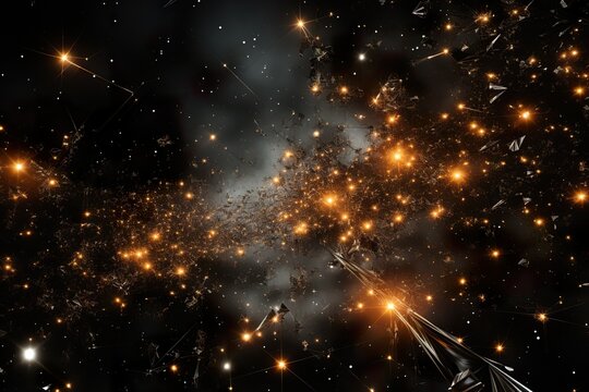 Background explosion of stars cluster takes shape in the solar system.