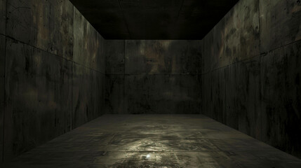 Obraz premium Minimalist Concrete Room: Moody Studio Lighting and Empty Space