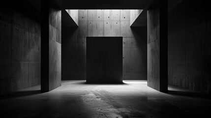 Minimalistic Concrete Room: Moody Studio Lighting Enhancing Empty Space