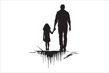 Father and daughter Silhouette, Father and Son Silhouette, Father Son and daughter Silhouette, father son and daughter silhouette tattoo.