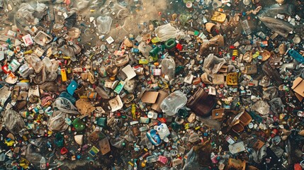 trash pollution in ocean (Environment concept)