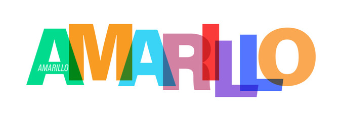AMARILLO. Lettering on a white background. Vector design template for poster, map, banner