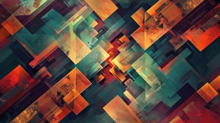 Abstract wallpaper illustration of geometric square shapes  - obrazy, fototapety, plakaty