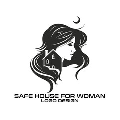 Safe House For Woman Vector Logo Design